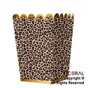 CAJITA POCHOCLERA ANIMAL PRINT CON STAMPING ORO X 8 UNIDADES